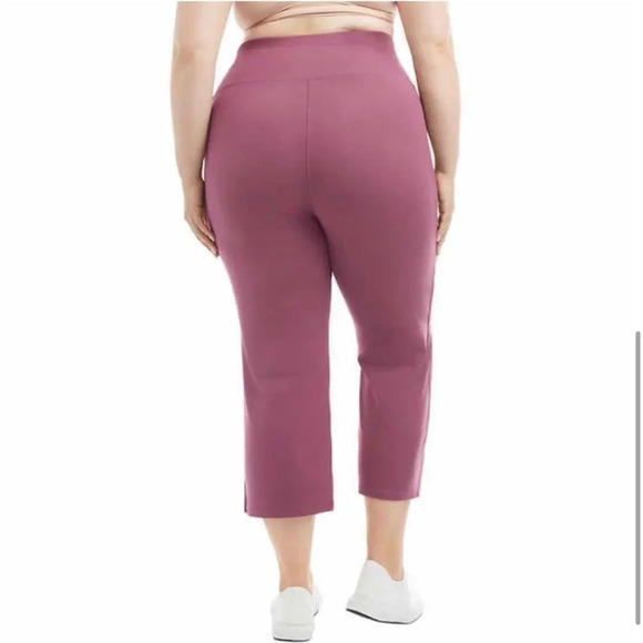 Jockey Ladies Yoga Capri Cropped Slit Flare Stretch Pant Mauve/Nocturne Sz Small - Picture 6 of 9